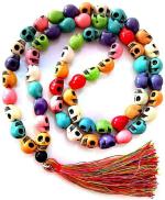 Vridaann Shreenathji Men and Women Stone Nav Grah Kapala Narmund Khopdi Mala Necklace