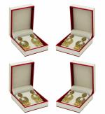 atorakushon Velvet Earring Jewelry Organizer Storage Box Elegant Wedding Ring Earring Box Travel Case For Woman Girls Engagement Wedding Pack of 4 Red