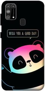 SARTOOLIYA Samsung Galaxy F41 Multicolor Plastic Panda Wallpaper, Cartoons Printed Water Proof Back Cover