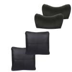 Able U-Plus Kit Comphy Pillow Square Cushion and Neckrest Necksupporters Black for Hyundai I-20 Old Set of 4 Pcs