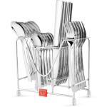 FNS Trendz -6 Dinner Spoon, 6 Dinner Forks, 6 Teaspoons, 6 Dinner Knife & 1 Stand)