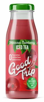 GOODTRIP Pack 6 Glass Bottles Hibiscus Cranberry Flavors