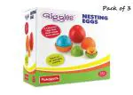 Giggles Plastic Eggs Nesting Toy With A Chick, Helps to Match, Nest And Discover, 12 Months & Above, Infant And Preschool Toys, Multi Color