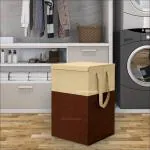 Homeleven Laundry Basket with Lid for Clothes Laundry Bag Foldable with Handle 75 Litre