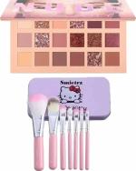 SMIETRZ Colors Pigmented Nude Beauty EyeShadow Palette Eye Shadow & Makeup Brushes Set 18 g (Multicolor)
