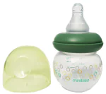 MINI TREE Newborn Baby Feeder, APPLE Shape Transparent 0+ Month Baby Feeding Bottle for Infant | Green | 60 ML