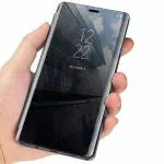 RUPELIK Samsung Galaxy S20FE Black Polycarbonate Magnetic, Shock-Absorbent Mirror Flip Case Cover|FLIP CPOVER| MOBILE COVER| BACK COVER| MOBILE CASE| FLIP COVE