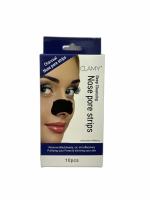 Clamy Removes Blackheads and Oil Dirt Deep Cleansing Charcoal Nose Pore Strips - 10 Pcs