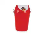 ARISTO Plastic Swing Lid Garbage Waste Dustbin, 30 Ltrs, Red