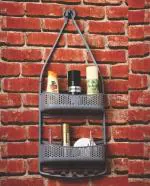 4tens 2 Layer Hanging Shower Caddy for Shampoo Conditioner and Soap with Hooks for Razors