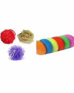 Vararo Multicolor Plastic Bath Loofah with Sponge (Pack of 9)