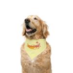 Ruse Censored Printed Lemon Yellow Cotton Dog Scarf Adjustable Snap Button - L