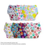 SuperBottoms BASIC Freesize Cloth Diaper Waterproof Outer Reusable & Adjustable cloth diaper for babies from 5-17kgs7 Pack Assorted, CLEARANCE