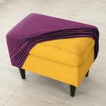 HOKIPO 210 GSM Premium Velvet Stretchable Ottoman Foot Rest Stool Cover, Purple (AR-4801-PR)