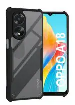 HUPSHY Back Cover for OPPO A18 (Black, Shock Proof, Pack of: 1)