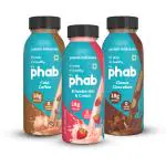 Phab protein milkshake with 18g protein (wholesale pack of 24 x 200ml) - classic chocolate, cold coffe & strawberries and cream