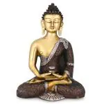 CraftVatika Multicolor Brass Buddha Statue 28.4 x 20.09 cm