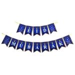 Toyxe Blue Paper Eid Mubarak Paper Banner