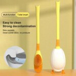 TALLIN Diving Duck Silicone Toilet Cleaning Brush with Wall-Mounted Ventilate HolderAdhesive Sticker Notified