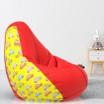 Biggie Bean Bag - Size : L - 3D Printed Teardrop Bean Bags - Designed by : DonnaPaula London - Color: Cartoon Cars - H - Red Yellow - Bean Bag Cover - Best 3D Printed Bean Bag for Living Room - Luxury Bean Bag - Lounge Chair Latest Bean Bag