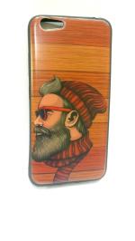 CLUBCLASSY TPU Back case Cover Soft Printed Compatible for xiaomi redmi 6a Beard moustaque Wooden Print