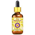 Deve Herbes Pure Mustard Oil (Brassica juncea) with Glass Dropper Natural Therapeutic Grade Cold Pressed 50ml