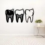 STONE X JALI CREATION Dental Wall Stickers for Clinic Strong Teeth Dental Care Wall Decal Stomatology Clinic Dentist Tooth Vinyl Sticker Home Room Décor Size(45X66 cm)