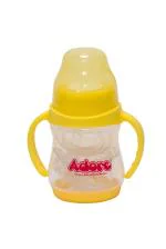 Adore Jiggle 2 in 1 Baby Feeding Bottle with Handle -BPA Free -Food Grade - 150ML-Yellow