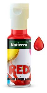 Natierra Liquid Food Color -Red | Cake Edible Art Liquid Flow Colors Edible Colors | 40ml