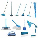 Established Home Brushes, Wipers, Scrubbers, Mops with Long Handle Unbreakable Storage Products- 12 Pieces