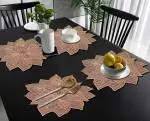 Dakshya Industries PVC Pack Of 4 Flower Shape Cutwork Design For Kitchen, Restaurant, Dining Table mats and Dressing Table mats