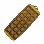 CLASSY TOUCH Ice Cube Tray with Silicon Ice Mold Trays Flexible Silicone -Ideal for Cocktails, Frozen Treats, Soups, and Sauces Square Design 21 Cavity Ice Cube Tray (Yellow)