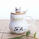 Sarvopari Mega Mall 1 Pcs Cute Lazy Panda Ceramic Mugs with Lid & Spoon for Tea,Coffee, Milk