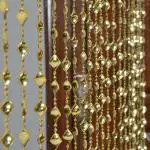 PINDIA Bead Curtain, 9FT, Golden, Pack of 1.