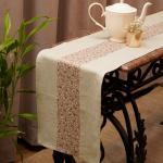 Zeba Teal Embroidered Cotton 4 And 6 Seater Table Runner Cloth - 30 X 210 Cm