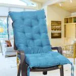 Faburaa Maple Soft & Relaxing Jute Seat Cushion for Patio Chair Rocking Chair 24x50 Inch (Blue)