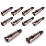 MX XLR 3 Pin Male Microphone Connector Male to Female (pack of 10)