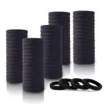 Dazz Look Black Color Hair Rubber Bands Elastic Cotton Stretch Hair Ties Band Hair Rubber Bands For Women/Girls, 120 PCS (04 Packet- 30 PCS in each packet)