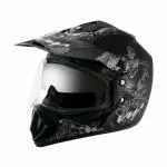 Vega Off Road Motorbike helmet Dull Black Silver -M