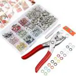 MyHomesWorld 200 Sets Snap Fasteners Kit Tool, Yofuly 10 Colors 9.5mm Metal Snap Buttons Rings with Fastener Pliers Press Tool Kit Snap Button for Sewing and Crafting