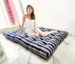 Sale Active Fiber Cotton Filled Mattress / Gadda 72 x 48 x 4 Inches, Blue-White Striped Color