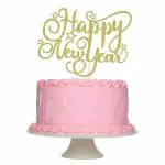 Festiko Happy New Year Cake Topper Gold Glitter, Happy New Year 2023 Cake Topper