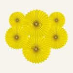 SPECIALYOU.IN Paper Decorative Hand Fans Yellow Paper Fan
