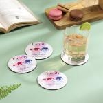 DULI Set of 4 MDF Round Hakuna Matata Printed Coasters 4x4 inch