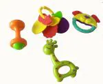 Oddeven High Quality Non Toxic Baby Toys Rattle Set of 4-Pieces for Infants and-Toddlers