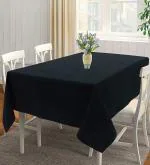 Airwill Black Solid Cotton 4 Seater Square Table Cloth (56 x 56 inch) AW-TC1590