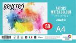 Brustro White Artists Watercolour Cotton 300GSM Cold Pressed Jumbo - A4 (50 Sheets)