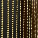 Pindia Curtain Round Fancy Sparkling Door Window String Beads Room Hanging Solid Golden 7 x 4 Ft
