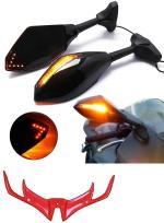 Acube Mart Black Manual Rear View Mirror For Universal Bike (Set Of 2)