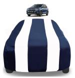 Auto Hub Car Cover Compatible with Maruti Suzuki XL6 with Mirror Pockets, Triple Stitched, Water Resistant Car Body Cover, Navy, White